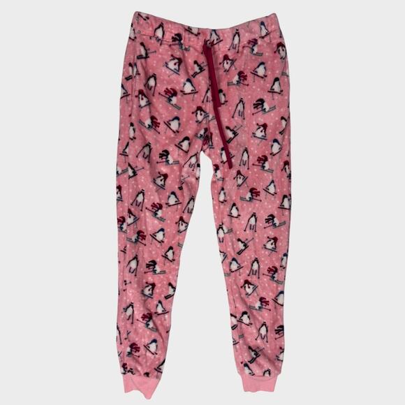 Joyspun Small 4-6 Pajama Fleece Pants Pink with Penguins - Picture 1 of 8